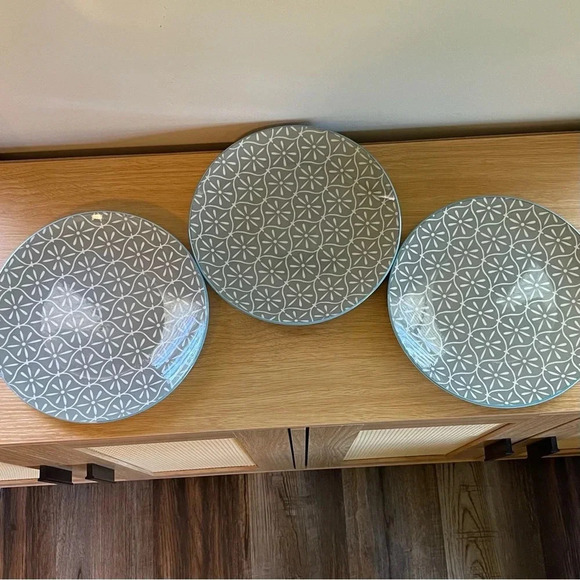 Better Homes and Gardens Salad Plates Piers Gray Geometric - Picture 4 of 12